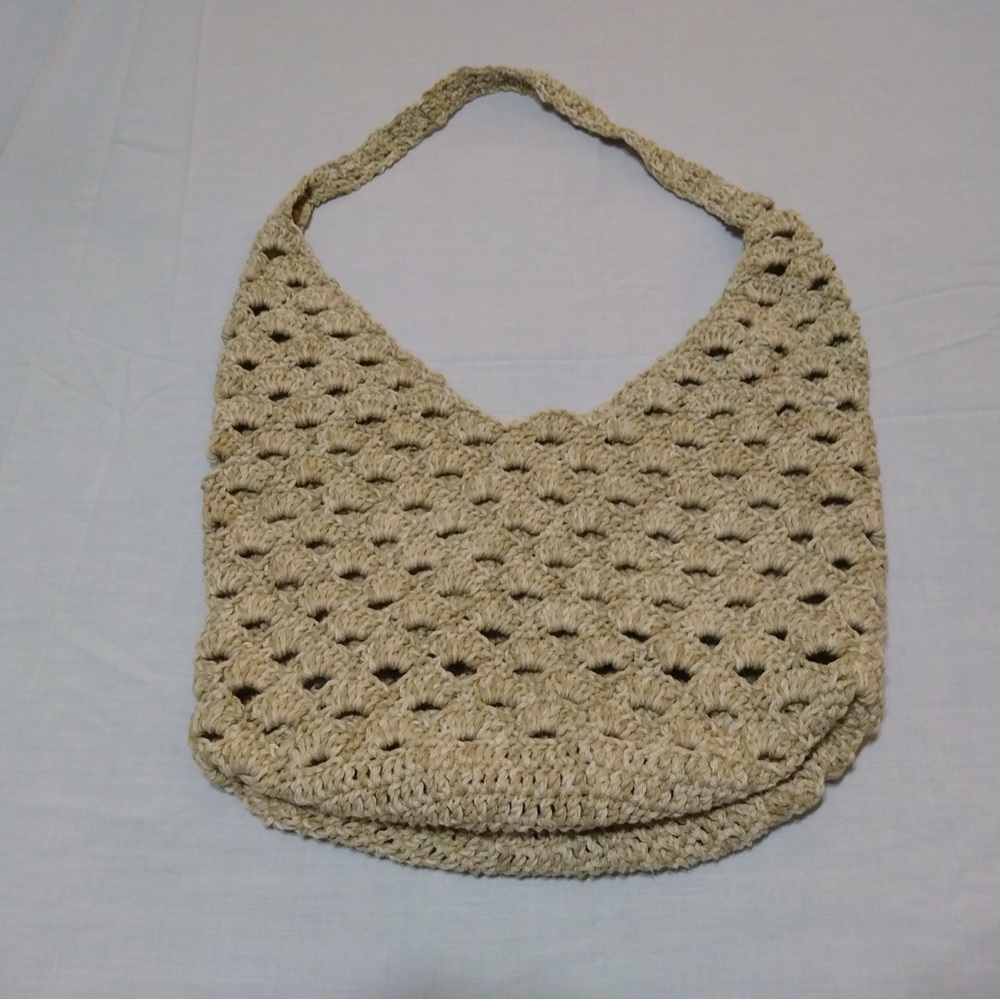 Handcrafted Beige Crochet Tote Bag
